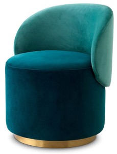 Chaise de Salle à Manger Chaise Pivotante en Velours de Luxe Vert Turquoise Laiton