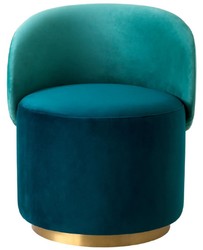 Luxury Velvet Dining Chair Swivel Chair Green Turquoise Brass