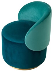 Luxury Velvet Dining Chair Swivel Chair Green Turquoise Brass