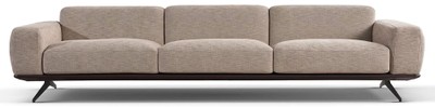 Luxus Wohnzimmer Sofa Beige Dunkelbraun