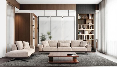 Casa Padrino Luxus Sofa Beige / Dunkelbraun 320 x 100 x H. 70 cm - Wohnzimmer Sofa - Hotel Sofa - Wohnzimmer Möbel - Hotel Möbel - Luxus Möbel - Luxus Einrichtung - Wohnzimmer Einrichtung