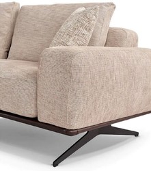 Luxus Wohnzimmer Sofa Beige Dunkelbraun
