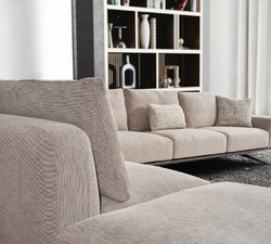 Luxus Wohnzimmer Sofa Beige Dunkelbraun