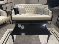 Divano da Soggiorno Barocco di Lusso Oro Nero Grigio