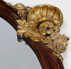Luxus Barock Wandspiegel Dunkelbraun Antik Gold