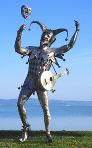 Bouffon Sculpture de Décoration de Jardin de Luxe Argent