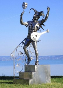 Bouffon Sculpture de Décoration de Jardin de Luxe Argent