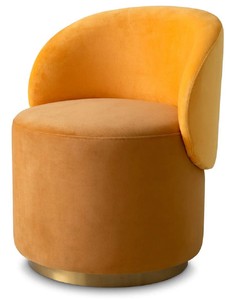 Chaise Pivotante de Salle à Manger en Velours de Luxe Jaune Foncé Jaune Laiton