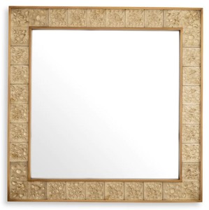 Espejo de Pared Cuadrado de Lujo Latón Vintage