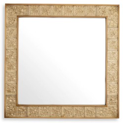 Miroir Mural Carré de Luxe Laiton Vintage