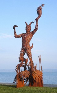 Sculpture Figure Décorative de Jardin de Luxe Rouiller
