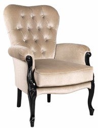 Fauteuil de salon baroque de luxe beige noir