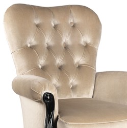Fauteuil de salon baroque de luxe beige noir