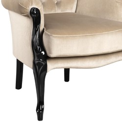 Fauteuil de salon baroque de luxe beige noir