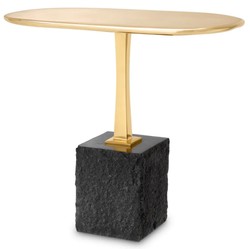 Mesa auxiliar de lujo con base de granito latón negro