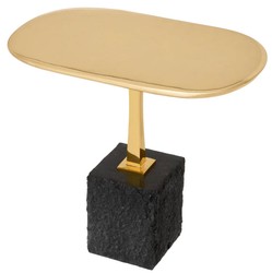 Mesa auxiliar de lujo con base de granito latón negro