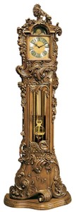 Magnifique horloge grand-père baroque de luxe marron or