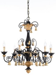 Magnifique lustre baroque de luxe noir naturel