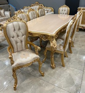 Conjunto de comedor barroco de lujo mesa de comedor y 8 sillas