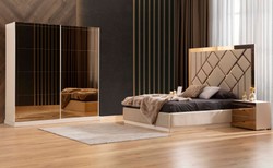 Armadio per camera da letto di lusso bianco oro