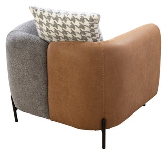 Casa Padrino Luxus Sessel Grau / Braun / Schwarz 80 x 90 x H. 70 cm - Wohnzimmer Sessel - Hotel Sessel - Wohnzimmer Möbel - Luxus Möbel - Wohnzimmer Einrichtung - Luxus Einrichtung