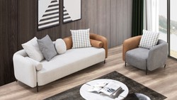 Luxury living room armchair gray brown black