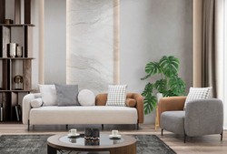 Luxury living room armchair gray brown black