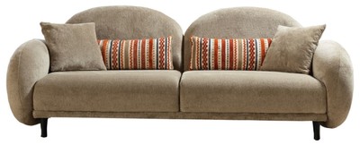 Luxus Wohnzimmer Sofa Graubraun Schwarz