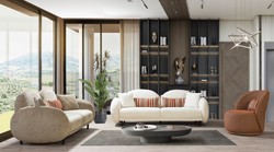 Luxury living room sofa white black