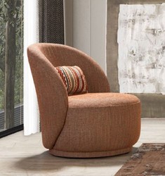 Luxury living room swivel armchair brown
