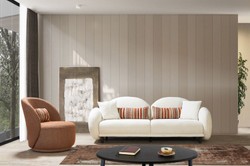 Luxury living room swivel armchair brown