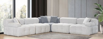 Modulares Luxus Wohnzimmer Ecksofa Hellgrau Grau