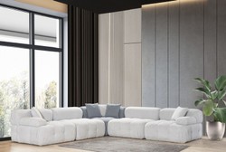 Sofá esquinero de salón modular de lujo gris claro gris