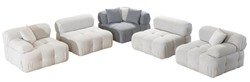 Sofá esquinero de salón modular de lujo gris claro gris