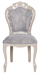 Luxury Baroque Dining Chair Set of 6 Gray High Gloss Beige