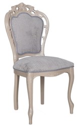 Luxury Baroque Dining Chair Set of 6 Gray High Gloss Beige