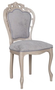 Casa Padrino Luxus Barock Esszimmer Stuhl 4er Set Grau / Hochglanz Beige 49,5 x 57 x H. 102,5 cm - Barockstil Küchen Stühle - Prunkvolle Luxus Esszimmer Möbel im Barockstil - Edel & Prunkvoll