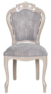 Luxus Barock Esszimmerstuhl Grau Hochglanz Beige