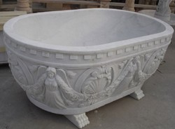 Luxus Barock Marmor Badewanne Grau