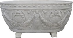 Luxus Barock Marmor Badewanne Grau