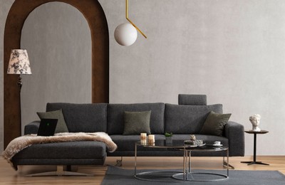 Casa Padrino Luxus Ecksofa Grau / Silber 310 x 180 x H. 70 cm - Wohnzimmer Sofa - Wohnzimmer Möbel - Luxus Möbel - Luxus Einrichtung