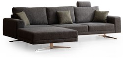 Luxus Wohnzimmer Ecksofa Grau Silber