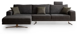 Luxus Wohnzimmer Ecksofa Grau Silber