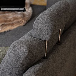 Luxus Wohnzimmer Ecksofa Grau Silber