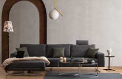 Luxus Wohnzimmer Ecksofa Grau Silber
