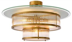 Round luxury ceiling lamp antique brass white