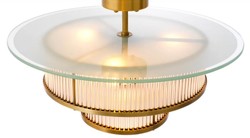 Round luxury ceiling lamp antique brass white