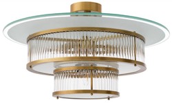 Round luxury ceiling lamp antique brass white