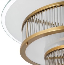 Round luxury ceiling lamp antique brass white