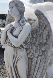 Art Nouveau Garden Decoration Sculpture Figure Angel Gray